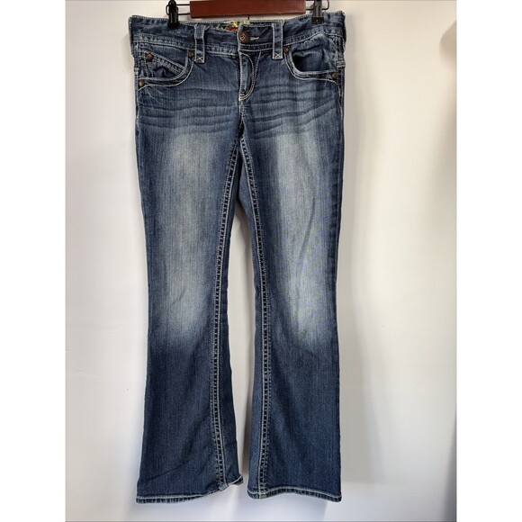 Maurices Jeans Womens 7/8 Regular Blue Bootcut Stretch Denim - Picture 1 of 10